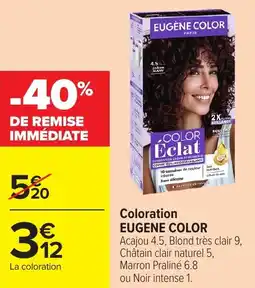 Carrefour Market Coloration eugene color offre