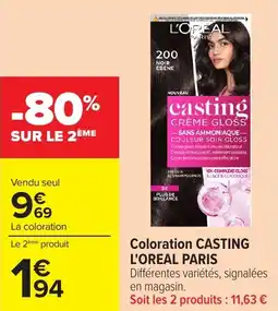 Carrefour Market Coloration casting l'oreal paris offre