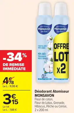 Carrefour Market Déodorant atomiseur monsavon offre