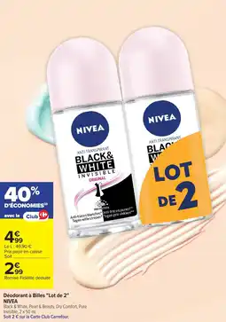 Carrefour Market Déodorant à billes lot de 2 nivea offre