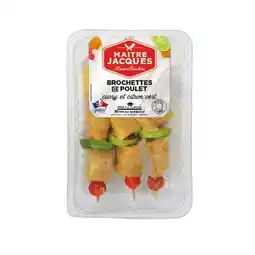 Carrefour Maitre jacques brochette de poulet marinée curry et citron offre