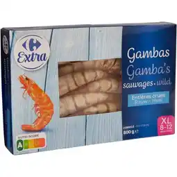 Carrefour Carrefour extra gambas sauvages entières crues surgelées offre