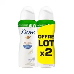 Carrefour Dove déodorant atomiseur zéro% lot de 2 offre