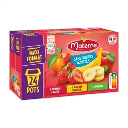 Carrefour Materne compotes sans sucres ajoutés format familial offre