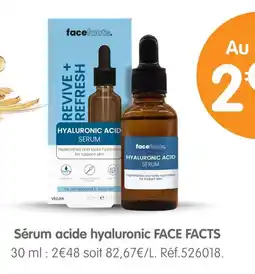 b&m Face facts sérum acide hyaluronique offre