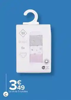 Carrefour Drive Tex - le lot de 5 culottes offre