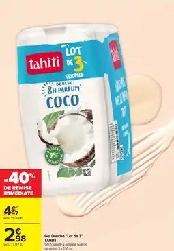 Carrefour Market Gel douche lot de 3 tahiti offre