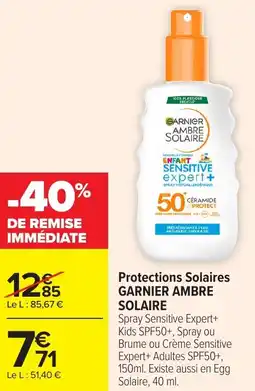 Carrefour Market Protections solaires garnier ambre solaire offre