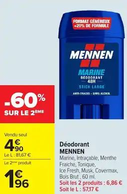 Carrefour Market Déodorant mennen offre