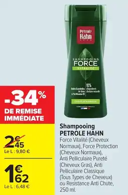 Carrefour Market Shampooing petrole hahn offre