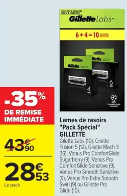 Carrefour Market Lames de rasoirs pack spécial gillette offre