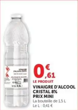 U Express Vinaigre d'alcool cristal 8% prix mini offre