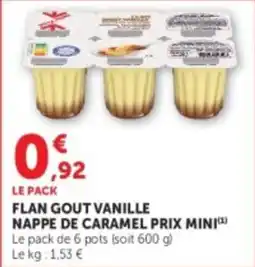 U Express Flan gout vanille nappe de caramel prix mini offre