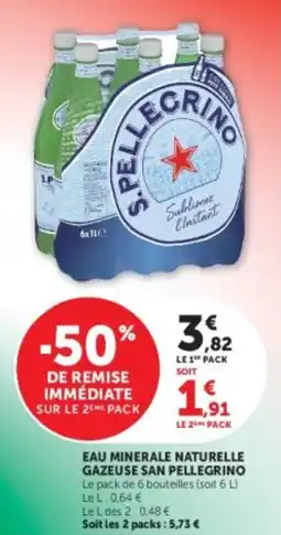 U Express Eau minerale naturelle gazeuse san pellegrino offre