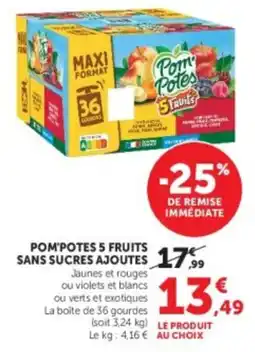 U Express Pom potes 5 fruits sans sucres ajoutes offre