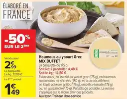 Carrefour Market Mix - houmous au yaourt grec buffet offre