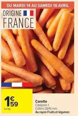 Carrefour Market Avril - carotte offre