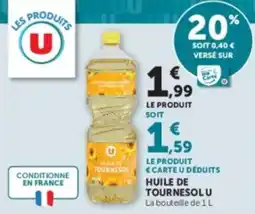 U Express Huile de tournesol u offre