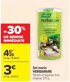 Carrefour Market A.vogel - sel marin offre
