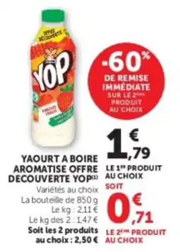U Express Yaourt a boire aromatise offre decouverte yop offre