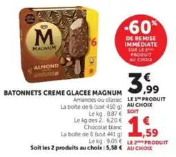 U Express Batonnets creme glacee magnum offre