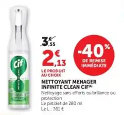 U Express Nettoyant menager infinite clean cif offre