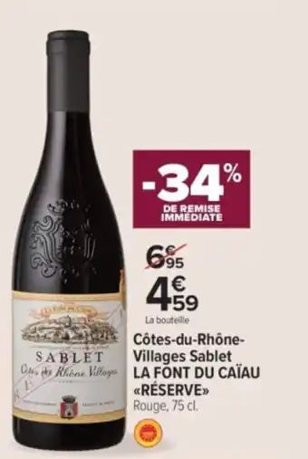 Côtes-du-rhône- villages sablet la font du caïau réserve