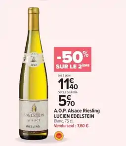 Carrefour Contact A.o.p. alsace riesling lucien edelstein offre
