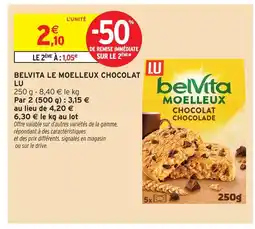 Intermarché Express Lu belvita le moelleux chocolat offre