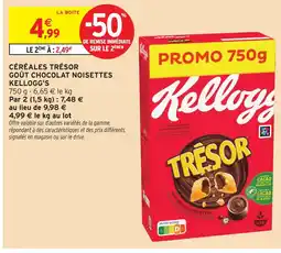 Intermarché Kellogg's céréales trésor goût chocolat noisettes offre