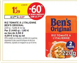 Intermarché Express Ben's original riz tomate à l'italienne offre