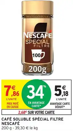 Intermarché Nescafé café soluble spécial filtre offre