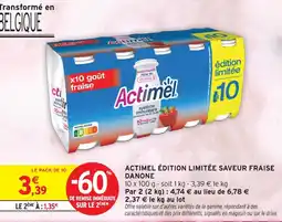 Intermarché Actimel édition limitée saveur fraise offre