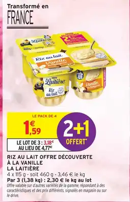 Intermarché La laitière riz au lait à la vanille offre