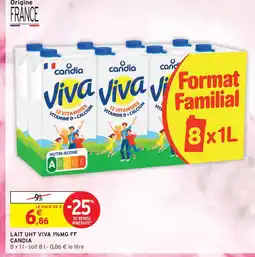 Intermarché Candia lait uht viva 1%mg ff offre