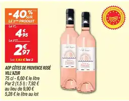 Netto Vill'azur aop côtes de provence rosé offre