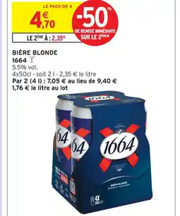 Intermarché 1664 bière blonde offre