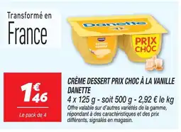 Netto Danette crème dessert prix choc à la vanille offre