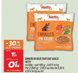 Netto Netto émincés en gelée pour chat adulte offre