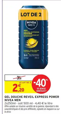 Intermarché Nivea men gel douche reveil express power offre