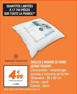 Netto Gerard pasquier oreiller à mémoire de forme offre