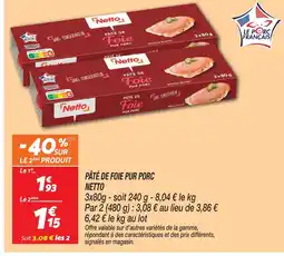 Netto Netto pâté de foie pur porc offre