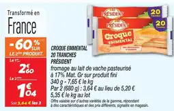 Netto Président croque emmental 20 tranches offre