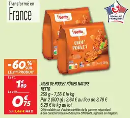 Netto Netto ailes de poulet rôties nature offre