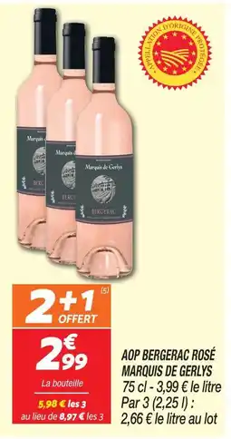 Netto Marquis de gerlys aop bergerac rosé offre
