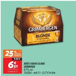 Netto Grimbergen bière d'abbaye blonde offre