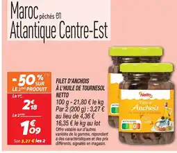 Netto Netto filets d'anchois à l'huile de tournesol offre