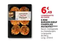 Bi1 6 mini burgers bœuf charolais mix buffet offre