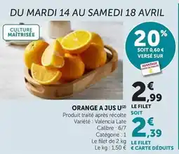 Bi1 Avril - orange a jus offre