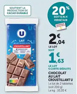 Bi1 Durable - chocolat au lait croustillant offre